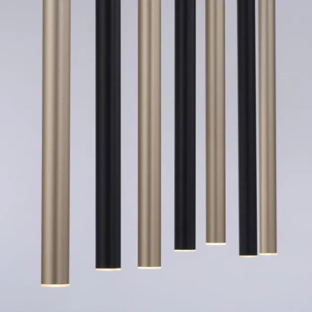LED Pendelleuchte schwarz messing matt 7 flammig dimmbar Memoryfunktion