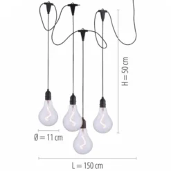 LED Pendelleuchte, schwarz, spritzwassergeschützt, modern