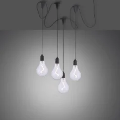 LED Pendelleuchte, schwarz, spritzwassergeschützt, modern