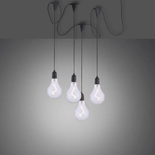 LED Pendelleuchte, schwarz, spritzwassergeschützt, modern