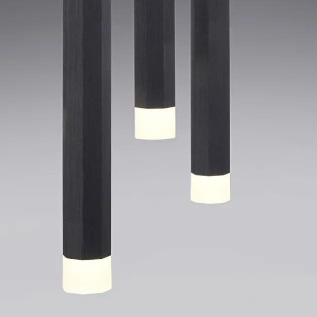 LED-Pendelleuchte, schwarz , warmweiß, Innenleuchte, 3-flammig