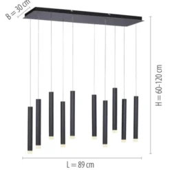 LED-Pendelleuchte, schwarz, warmweiß, IP20, Innenleuchte