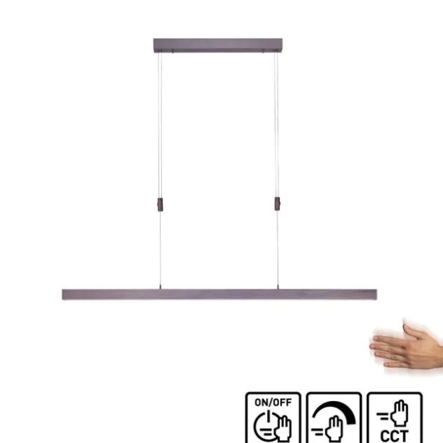 LED Pendelleuchte, sepiabraun, lineares Design, höhenverstellbar, modern