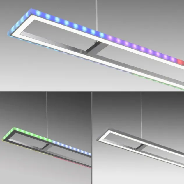 LED Pendelleuchte silberfarbig dimmbar Rainbow RGB Memorfunktion Esszimmer