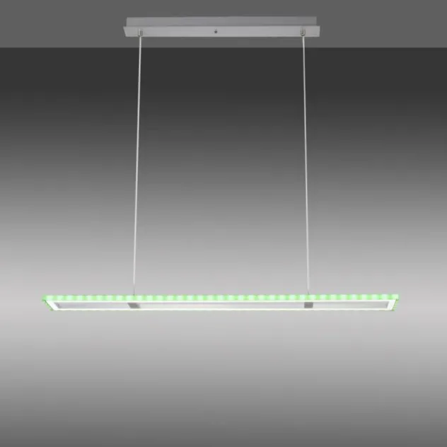 LED Pendelleuchte silberfarbig dimmbar Rainbow RGB Memorfunktion Esszimmer