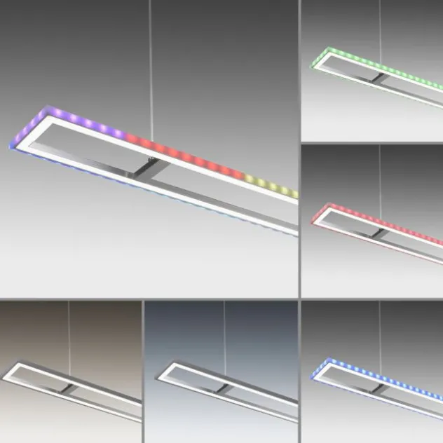 LED Pendelleuchte silberfarbig dimmbar Rainbow RGB Memorfunktion Esszimmer