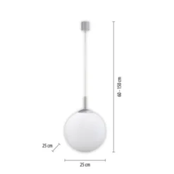 LED Pendelleuchte Smarthome D=25 silber dimmbar App Fernbedienung