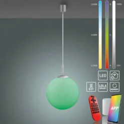 LED Pendelleuchte Smarthome D=25 silber dimmbar App Fernbedienung