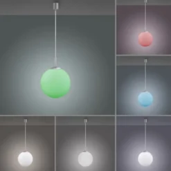 LED Pendelleuchte Smarthome D=25 silber dimmbar App Fernbedienung