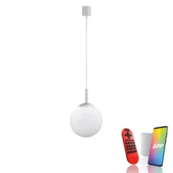 LED Pendelleuchte Smarthome D=20 silber dimmbar App Fernbedienung