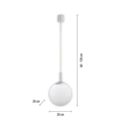 LED Pendelleuchte Smarthome D=20 silber dimmbar App Fernbedienung