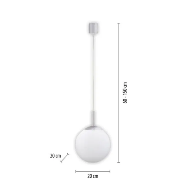 LED Pendelleuchte Smarthome D=20 silber dimmbar App Fernbedienung