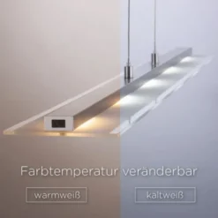 LED-Pendelleuchte, stahlfarben, höhenverstellbar, CCT-Steuerung, dimmbar