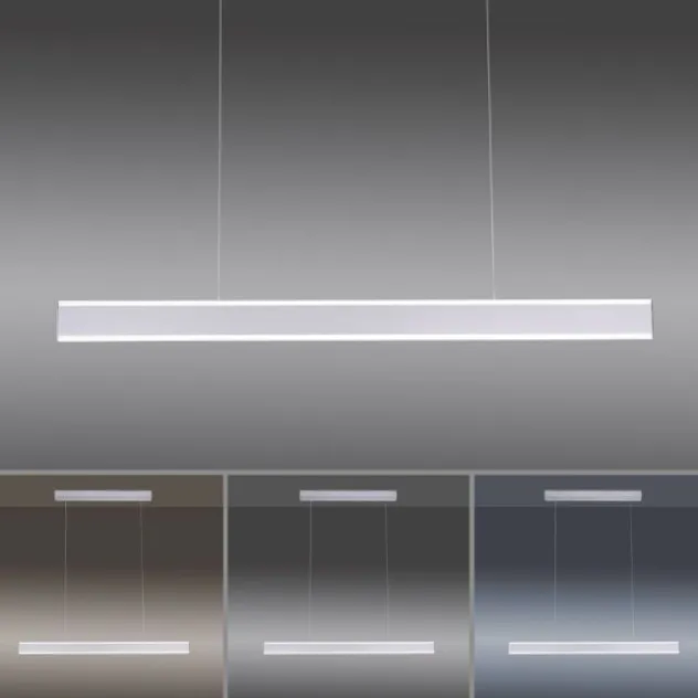 LED Pendelleuchte, stahlfarben, filigranenes Design, energiesparend, modern