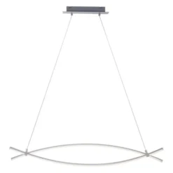 LED-Pendelleuchte, stahl, 2 geschwungene Leuchtarme, warmweiß, modern