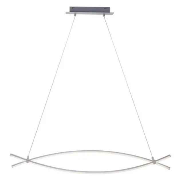LED-Pendelleuchte, stahl, 2 geschwungene Leuchtarme, warmweiß, modern