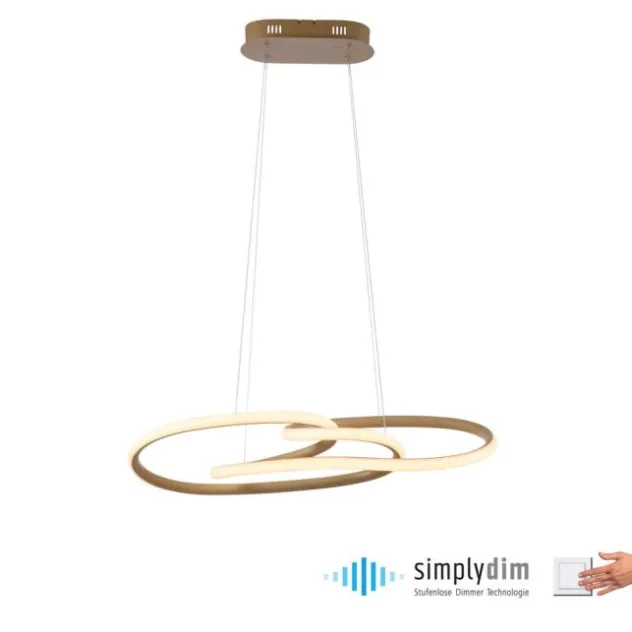 LED Pendelleuchte TWIST, sandfarben, höhenverstellbar, Memoryfunktion