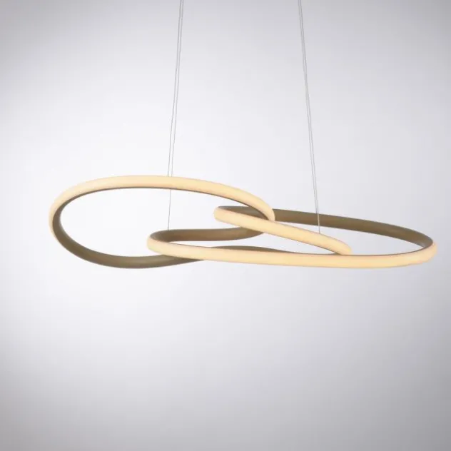 LED Pendelleuchte TWIST, sandfarben, höhenverstellbar, Memoryfunktion