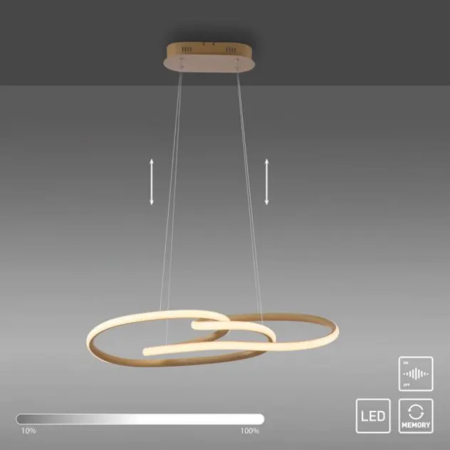 LED Pendelleuchte TWIST, sandfarben, höhenverstellbar, Memoryfunktion