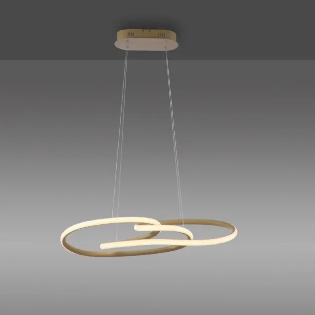 LED Pendelleuchte TWIST, sandfarben, höhenverstellbar, Memoryfunktion