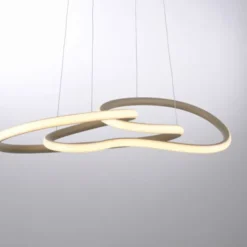 LED Pendelleuchte TWIST, sandfarben, höhenverstellbar, Memoryfunktion