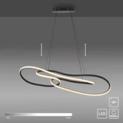 LED Pendelleuchte TWIST, schwarz, höhenverstellbar, dimmbar, Memoryfunktion