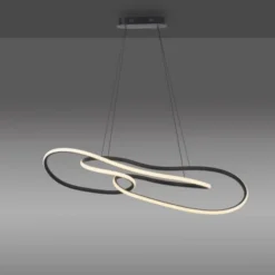 LED Pendelleuchte TWIST, schwarz, höhenverstellbar, dimmbar, Memoryfunktion