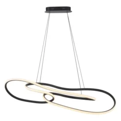 LED Pendelleuchte TWIST, schwarz, höhenverstellbar, dimmbar, Memoryfunktion