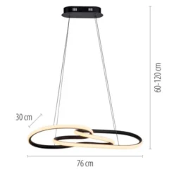 LED Pendelleuchte TWIST, schwarz, höhenverstellbar, Memoryfunktion