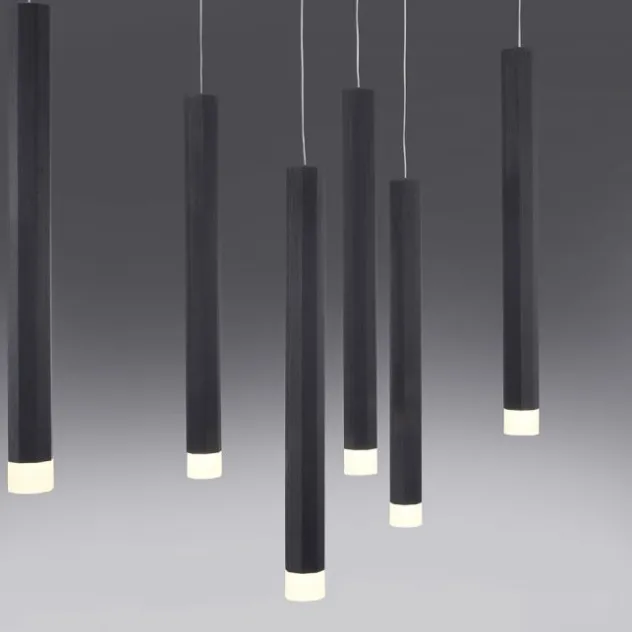 LED-Pendelleuchte, Wohnzimmer, schwarz, Innenleuchte, 10-flammig