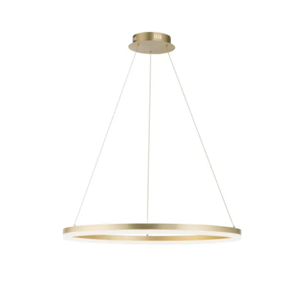 LED Pendelleuchte 80x80 messing farbig rund dimmbar Memoryfunktion modern