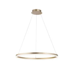 LED Pendelleuchte 80x80 messing farbig rund dimmbar Memoryfunktion modern