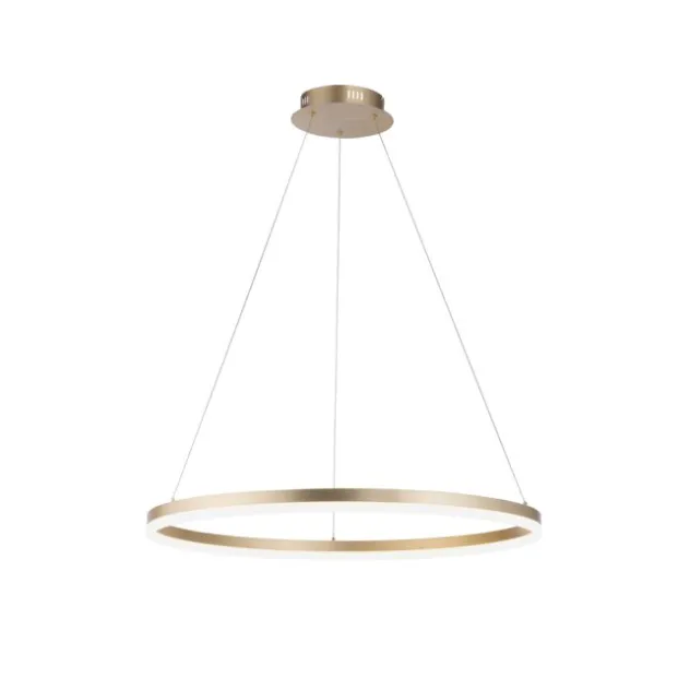 LED Pendelleuchte 80x80 messing farbig rund dimmbar Memoryfunktion modern