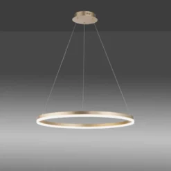 LED Pendelleuchte 80x80 messing farbig rund dimmbar Memoryfunktion modern