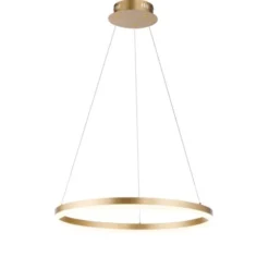 LED Pendelleuchte 60x60 messing farbig rund dimmbar Memoryfunktion modern