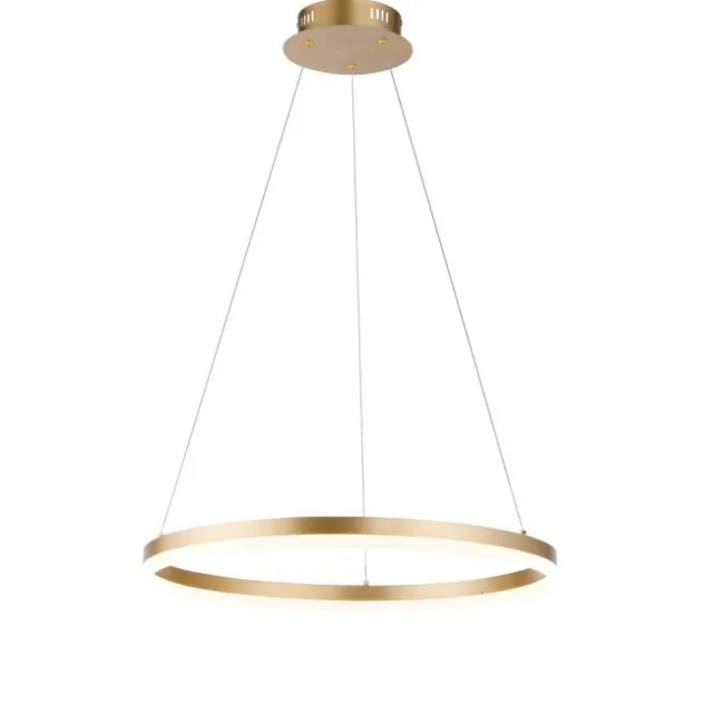 LED Pendelleuchte 60x60 messing farbig rund dimmbar Memoryfunktion modern