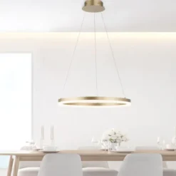 LED Pendelleuchte 60x60 messing farbig rund dimmbar Memoryfunktion modern