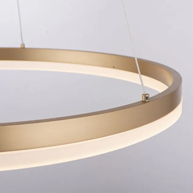 LED Pendelleuchte 60x60 messing farbig rund dimmbar Memoryfunktion modern