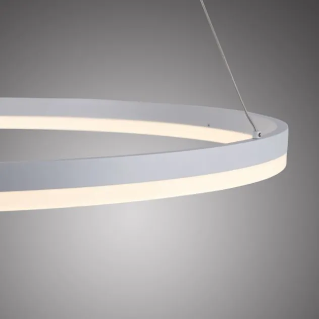 LED Pendelleuchte 80x80 weiss rund dimmbar Memoryfunktion modern