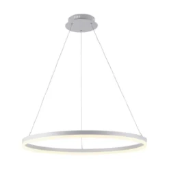 LED Pendelleuchte 80x80 weiss rund dimmbar Memoryfunktion modern