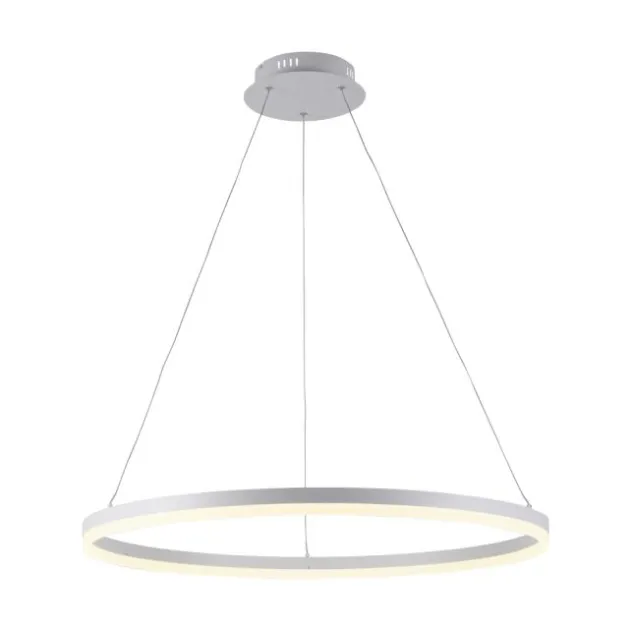 LED Pendelleuchte 80x80 weiss rund dimmbar Memoryfunktion modern