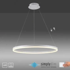 LED Pendelleuchte 80x80 weiss rund dimmbar Memoryfunktion modern