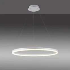 LED Pendelleuchte 80x80 weiss rund dimmbar Memoryfunktion modern