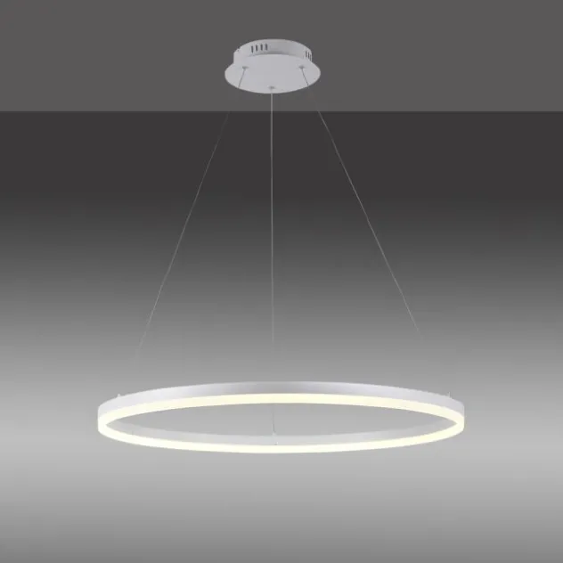 LED Pendelleuchte 80x80 weiss rund dimmbar Memoryfunktion modern