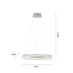 LED Pendelleuchte 60x60 weiss rund dimmbar Memoryfunktion modern
