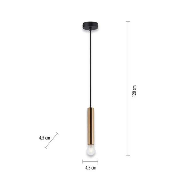LED Pendelleuchte, zeitlos, messing matt, Innenleuchte,1 flammige Pendellampe