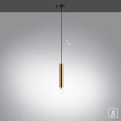 LED Pendelleuchte, zeitlos, messing matt, Innenleuchte,1 flammige Pendellampe