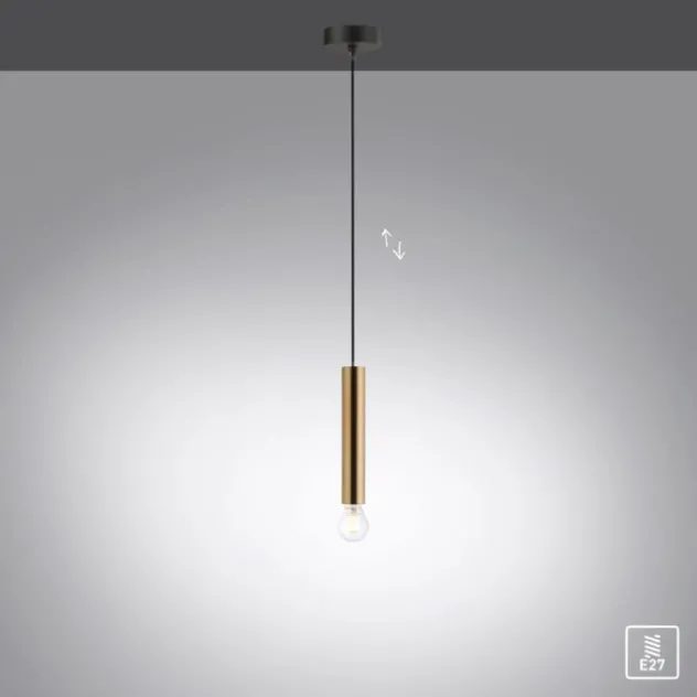 LED Pendelleuchte, zeitlos, messing matt, Innenleuchte,1 flammige Pendellampe