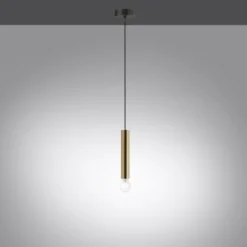 LED Pendelleuchte, zeitlos, messing matt, Innenleuchte,1 flammige Pendellampe