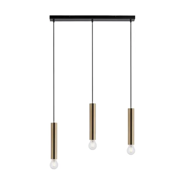 LED Pendelleuchte zeitlos schlicht messing matt Innenleuchte 3 flammige Pendellampe